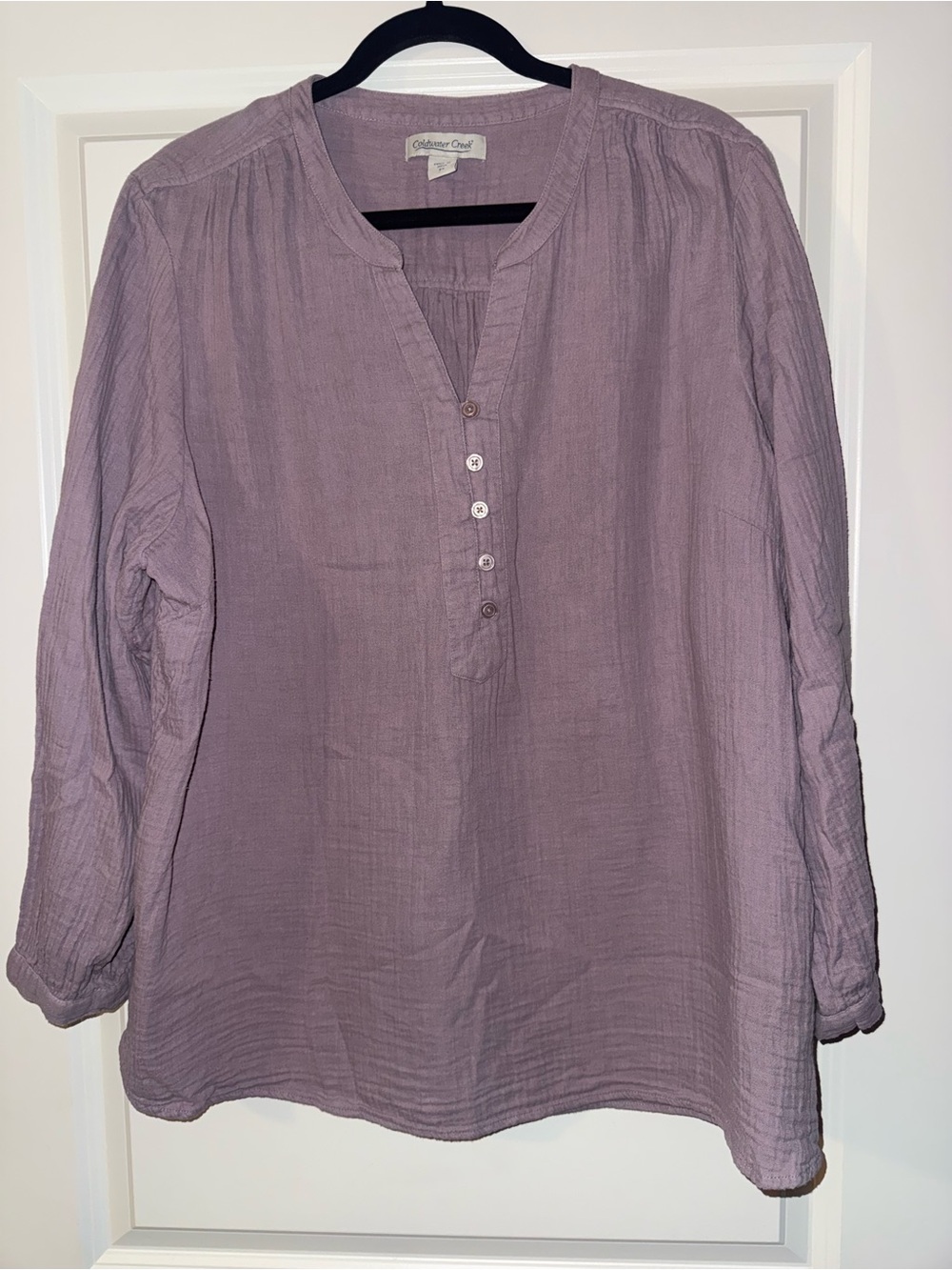 Coldwater Creek Cotton Gauze Henley Tunic Sz 2x